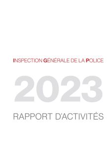 Rapport d'activités 2023 de l'Inspection générale de la police 